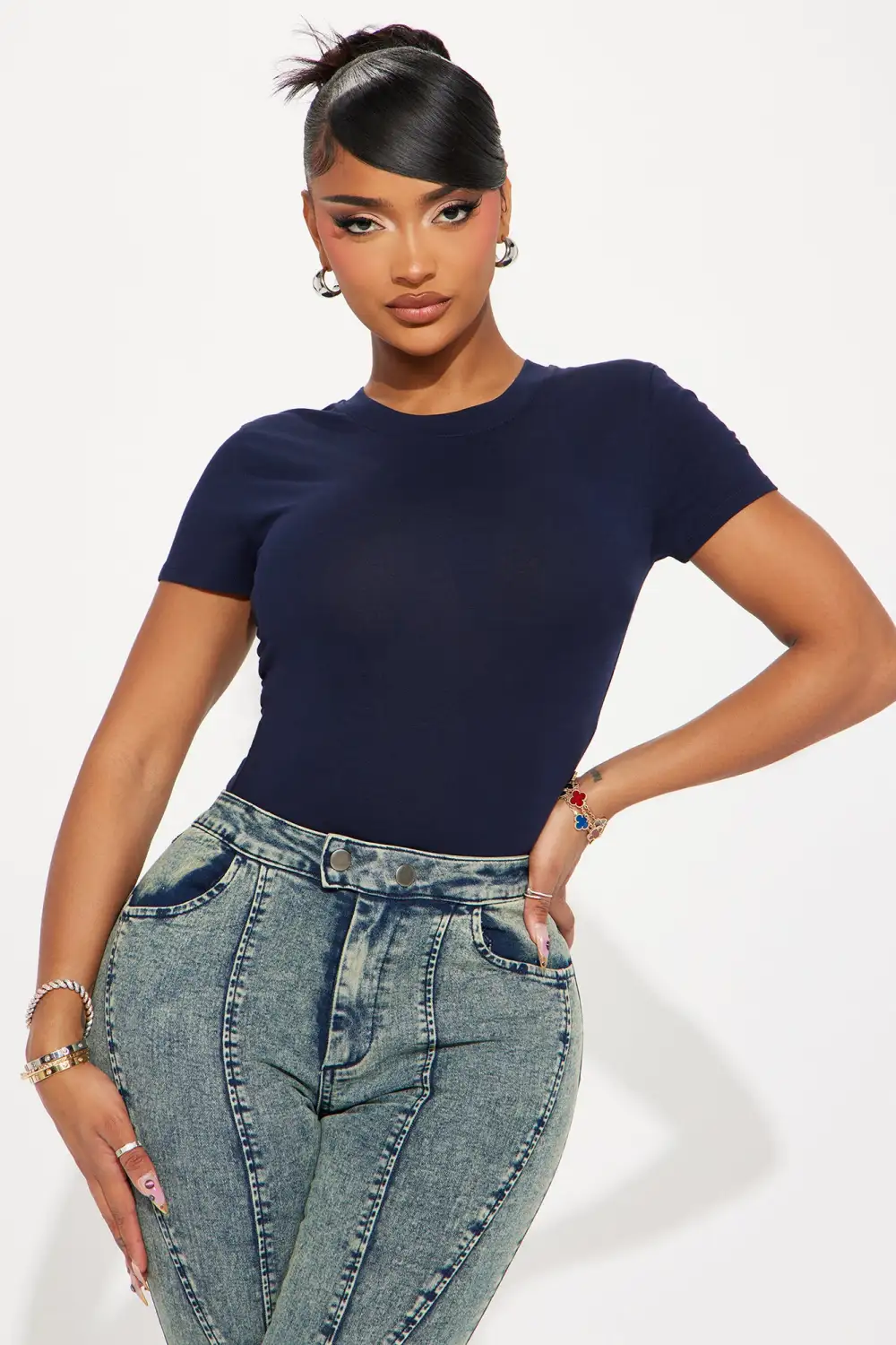 Camilla Classic Fit Crew Neck Tee - Navy