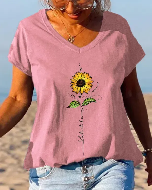 Let It Be Printed Sunflower T-shirt