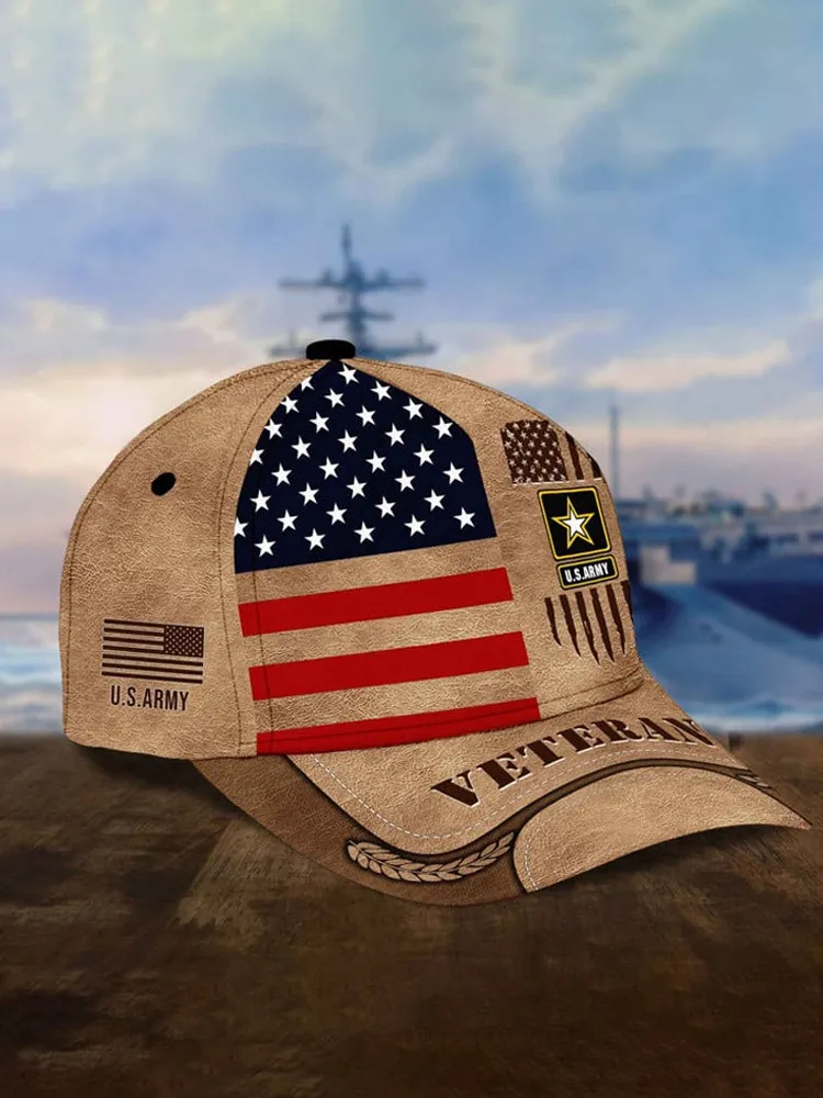 Unisex Casual Independence Day Us Army Print Cap