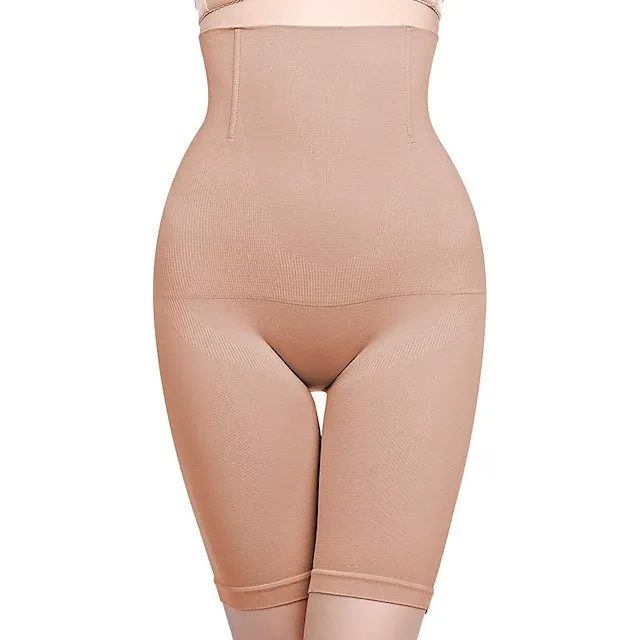 Women's Shorts Seamless High Waisted Bone Undergarments Regular Spring, Fall, Winter, Summer Black Purple Brown Apricot