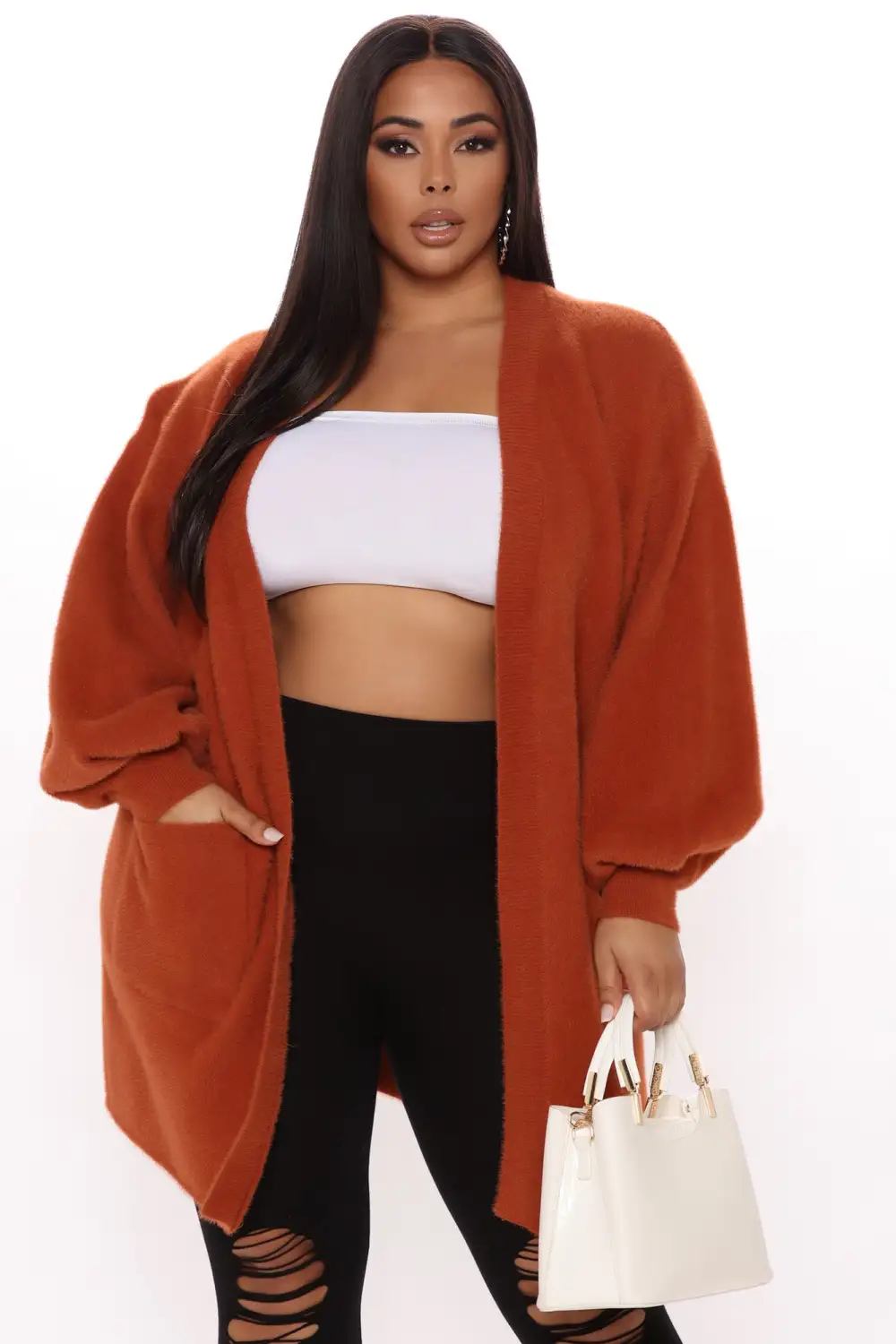 The Lucky One Cardigan - Rust