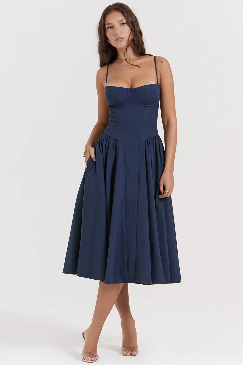TAUPE CORSET SUNDRESS