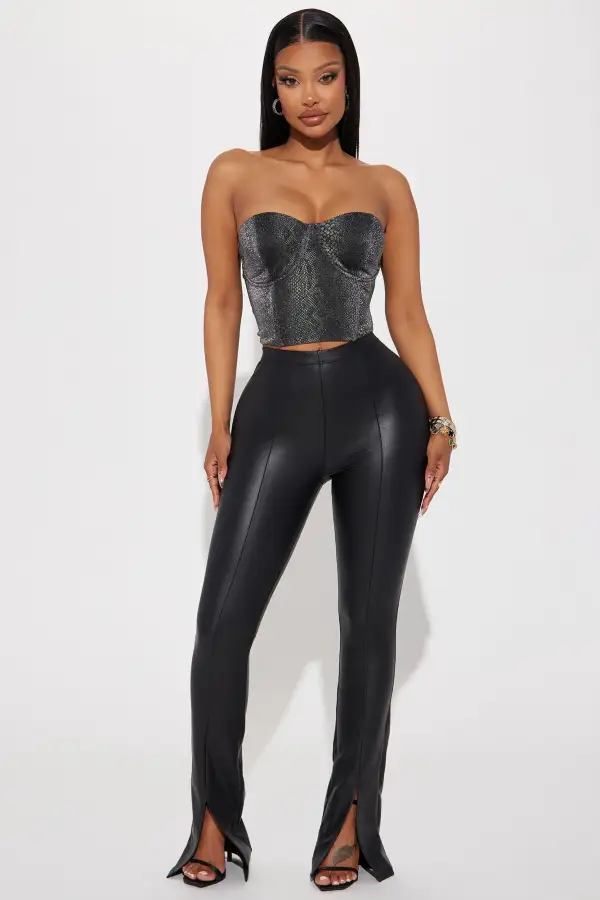 Snakes In The Garden Corset Top - Silver