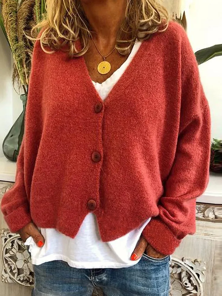 Button Down Casual Comfy Knitwear