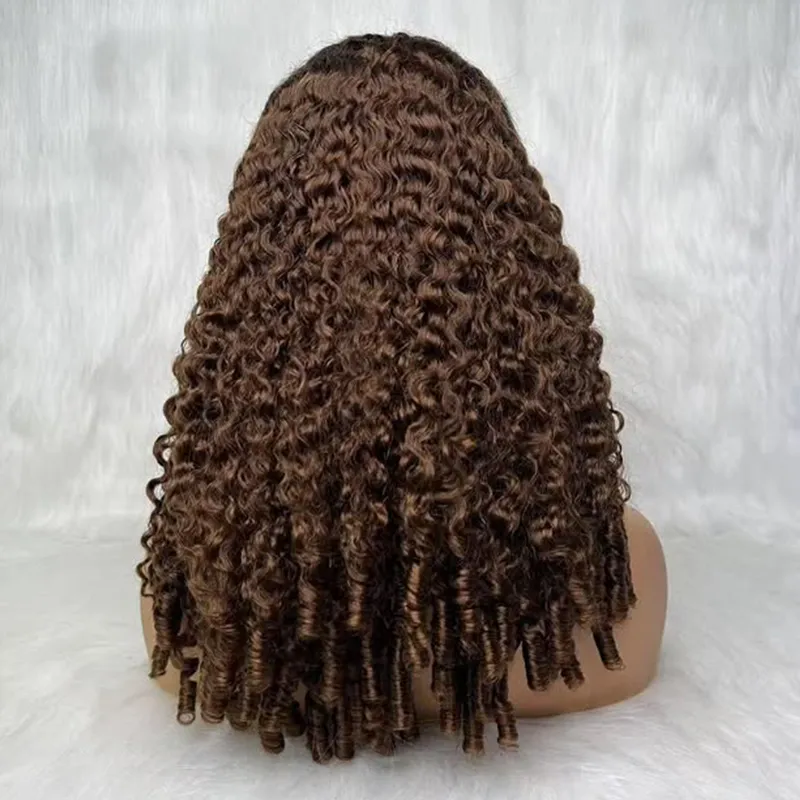 250% Density Super Double Drawn 13×6 Lace Burmese Curly Wig Premium Natural Color / Chocolate Brown