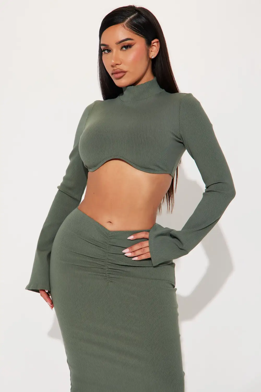 Sammy Snatched Skirt Set - Olive 2
