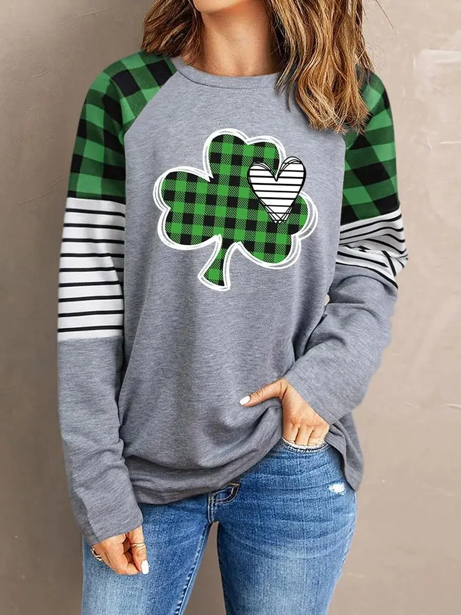 Women's St. Patrick's Lucky Check Print Top
