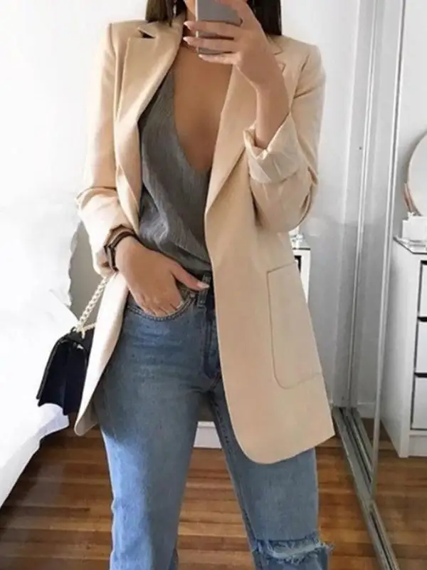 Fashion Lapel Slim Fit Blazer Jacket