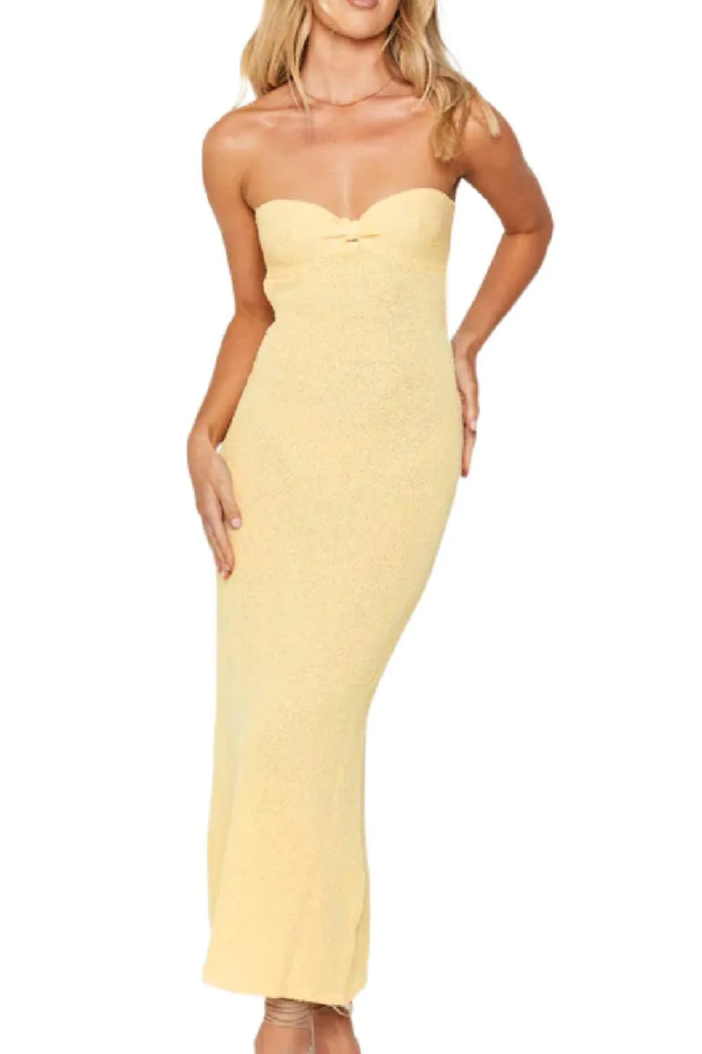 Cutout Strapless Maxi Dres