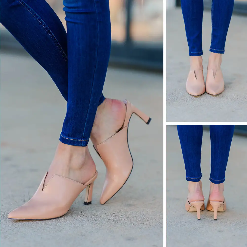 Get It Started Nude Heeled Mules