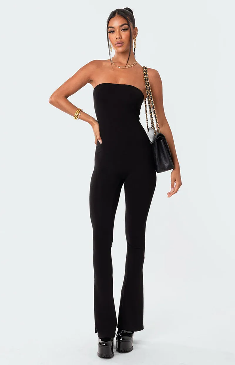 Edikted Melina Side Slits Flared Jumpsuit