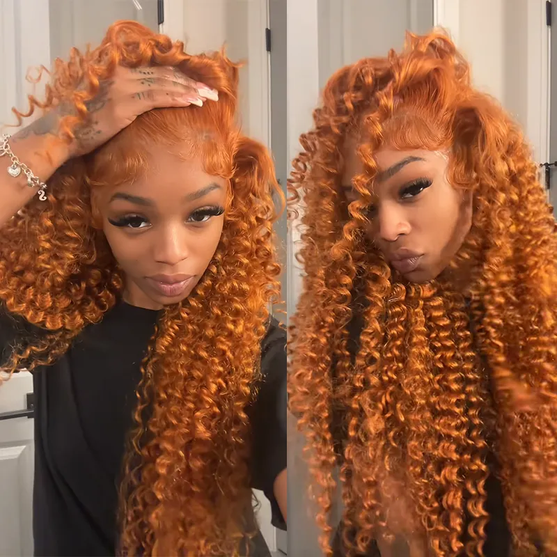 Flash Sale | #350 Ginger Deep Wave Frontal Wig 13×6 Lace Human Hair Wig