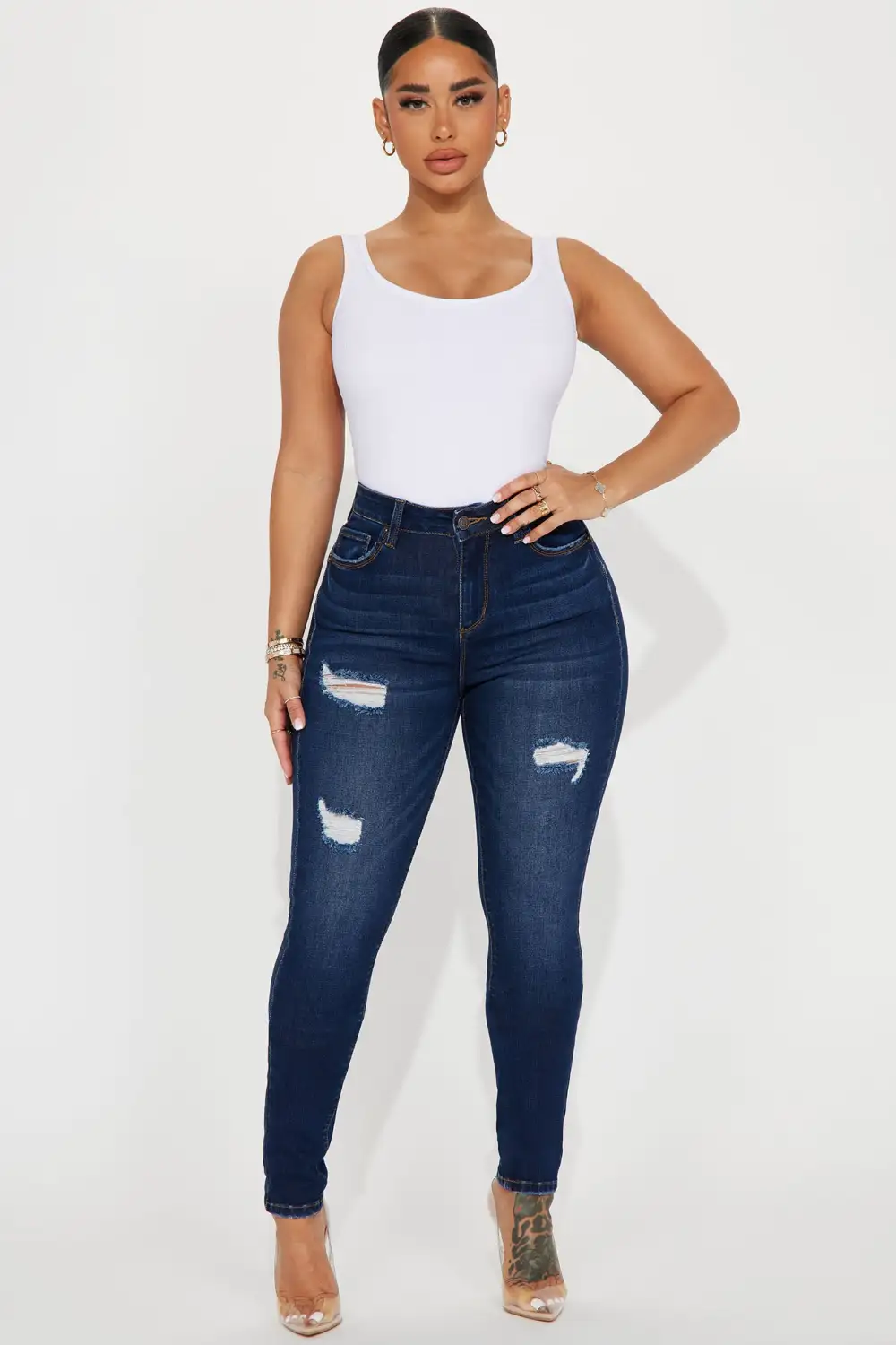 Taking Shape Booty Lifting Stretch Skinny Jeans - Dark Wash