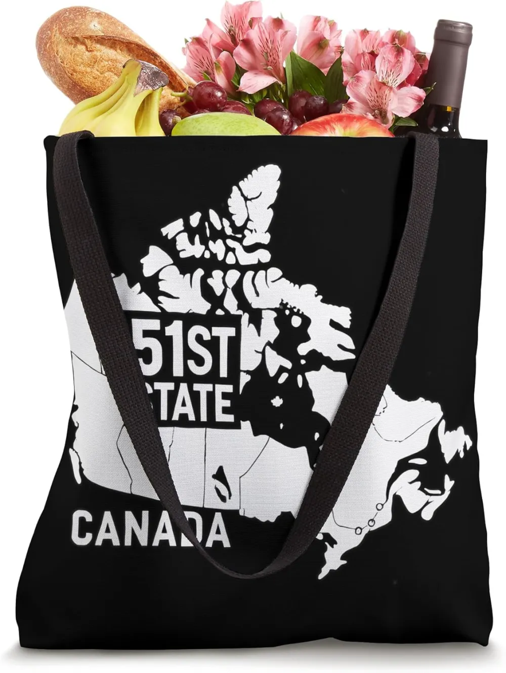 Funny Canada 51st State - Humorous Canada USA Graphic Tote Bag