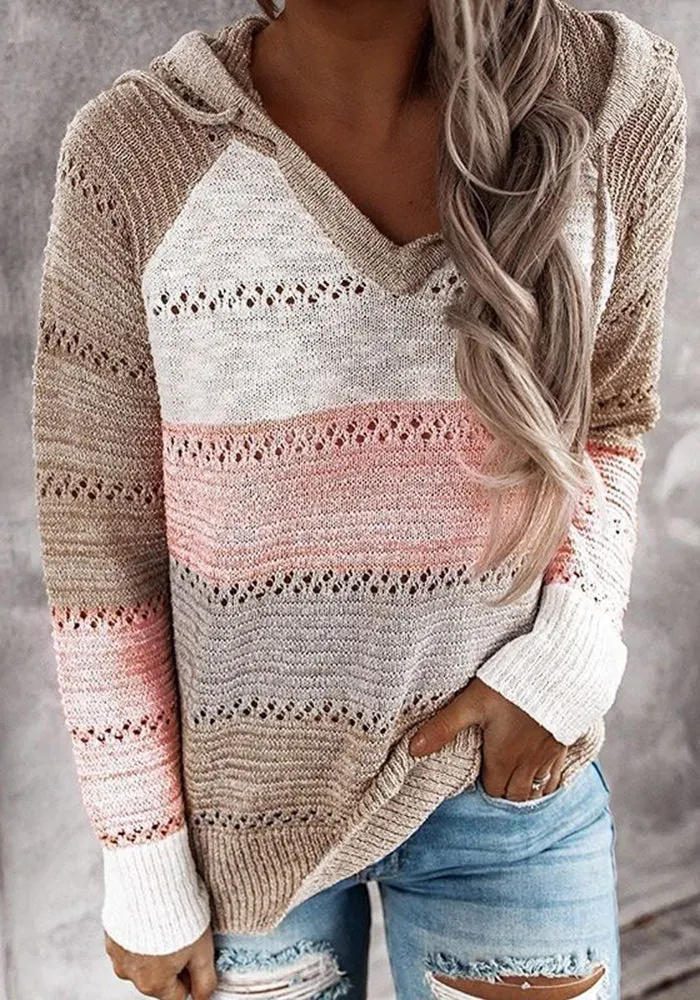 Striped Color-Block Knitted Sweater