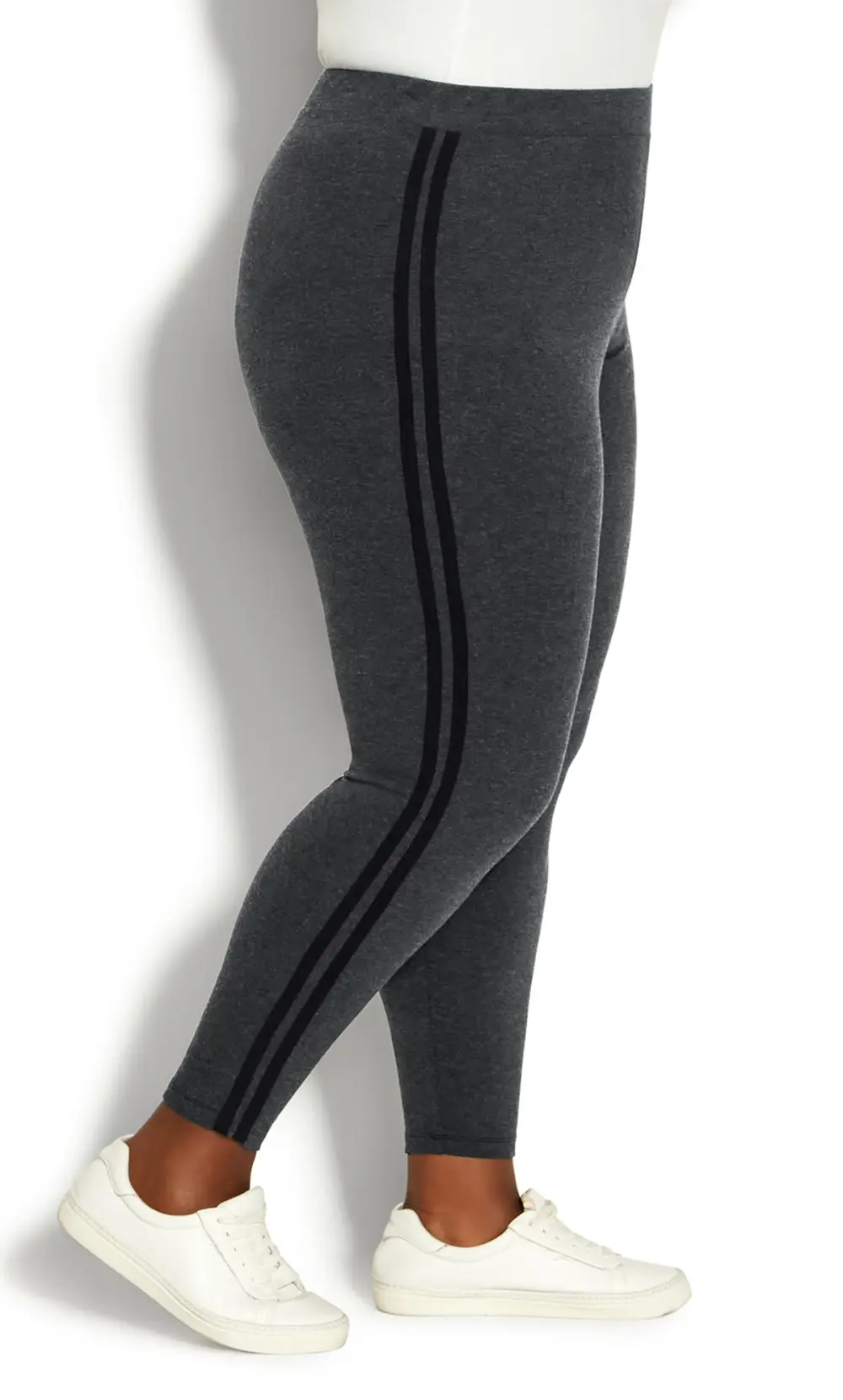 Evans Grey Stripe Legging