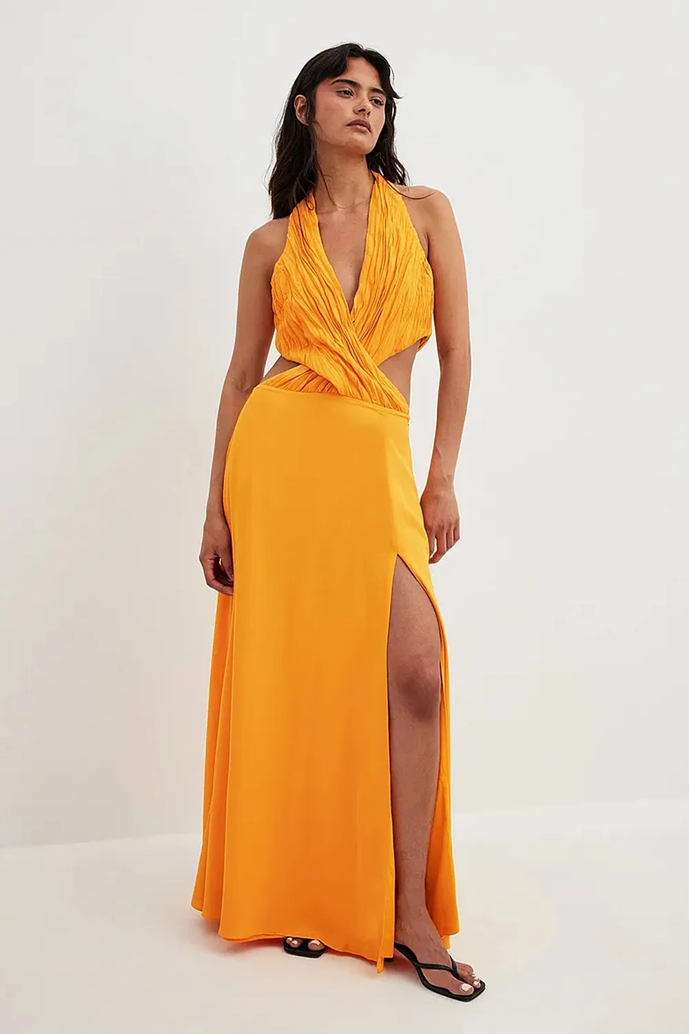 Flowy Maxi Halterneck Dress