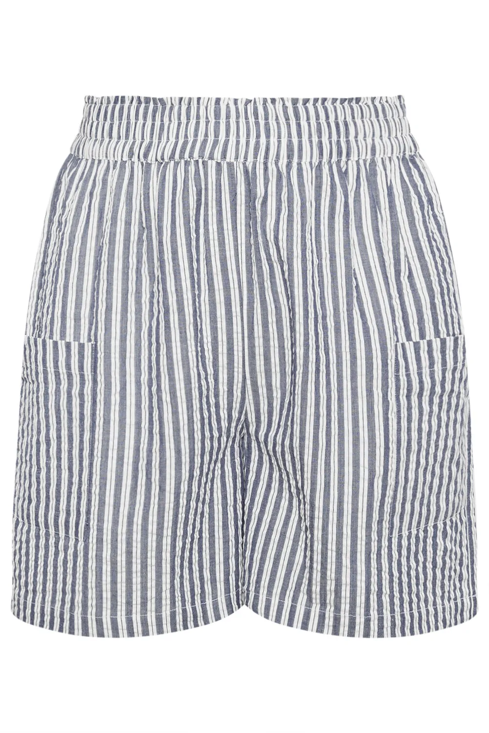 YOURS Curve Blue Striped Shorts