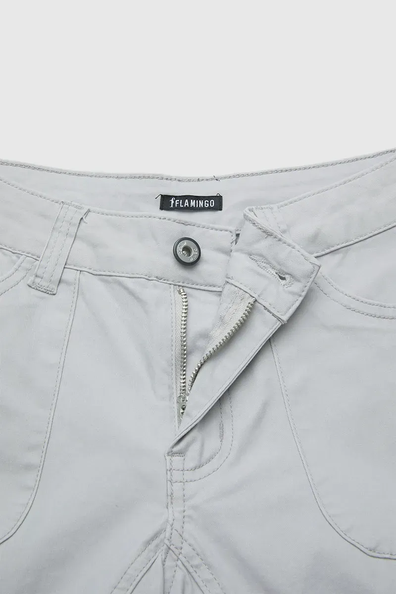 Zip Fly Mid Waist Straight Leg Pants