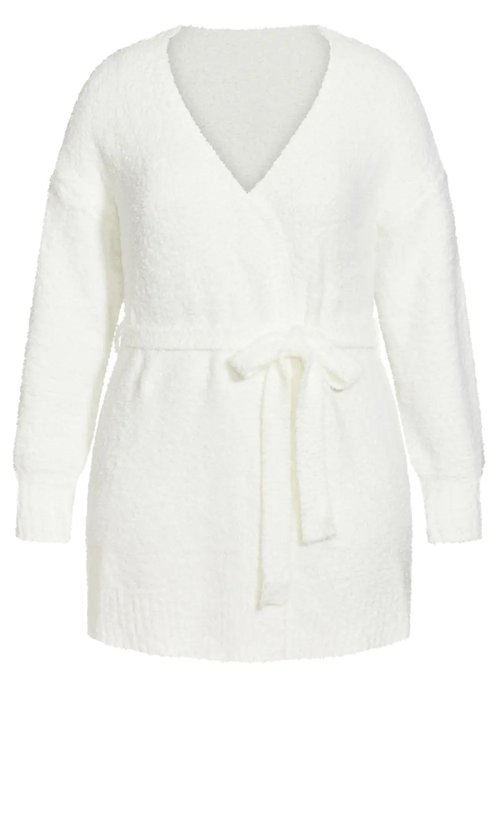 Evans Ivory Teddy Longline Cardigan