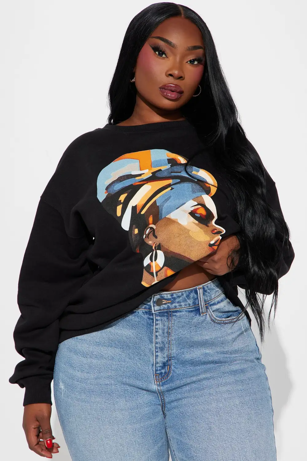 Beautiful Self Crew Neck Sweatshirt - Black