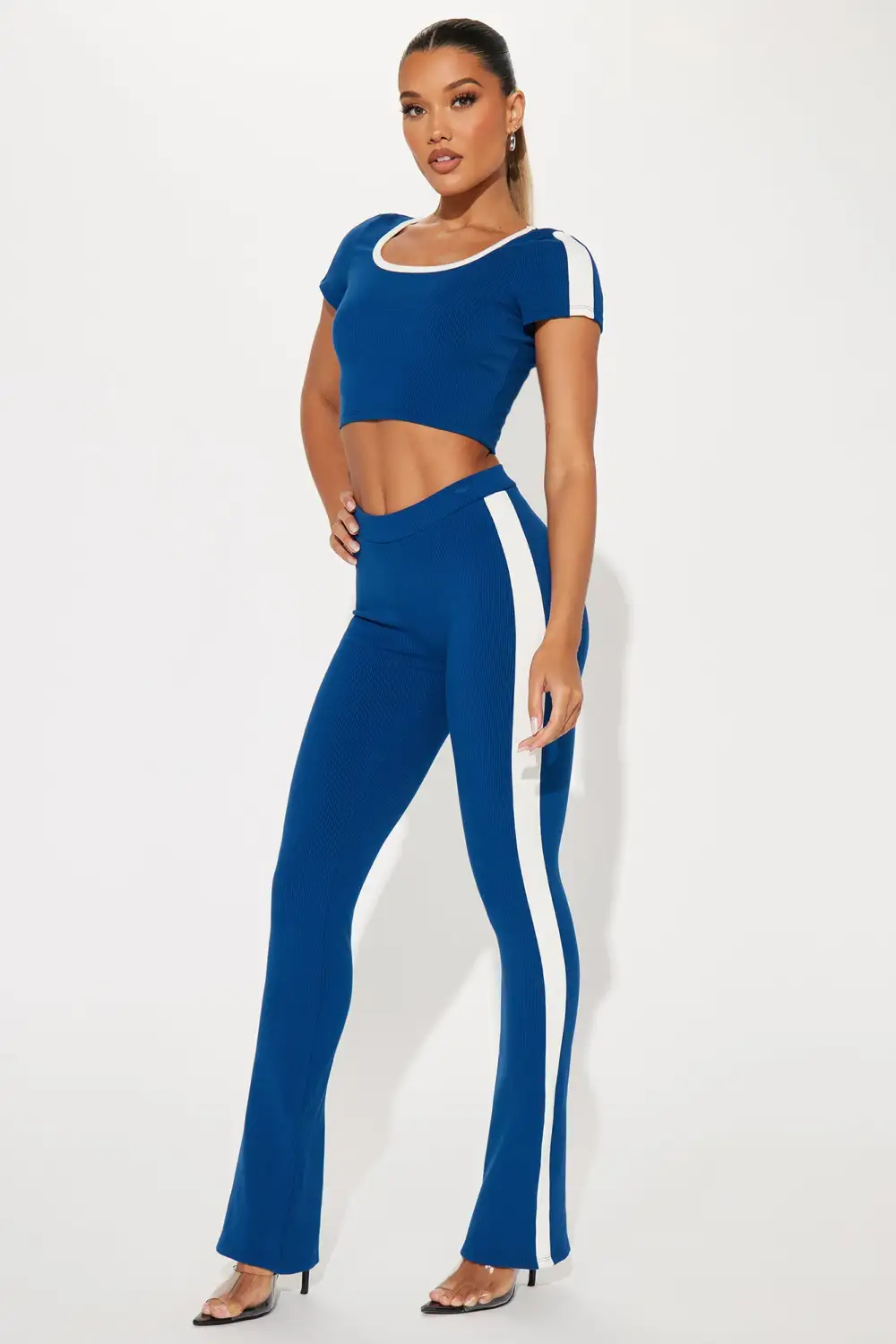 Callie Snatched Pant Set - Navy/combo