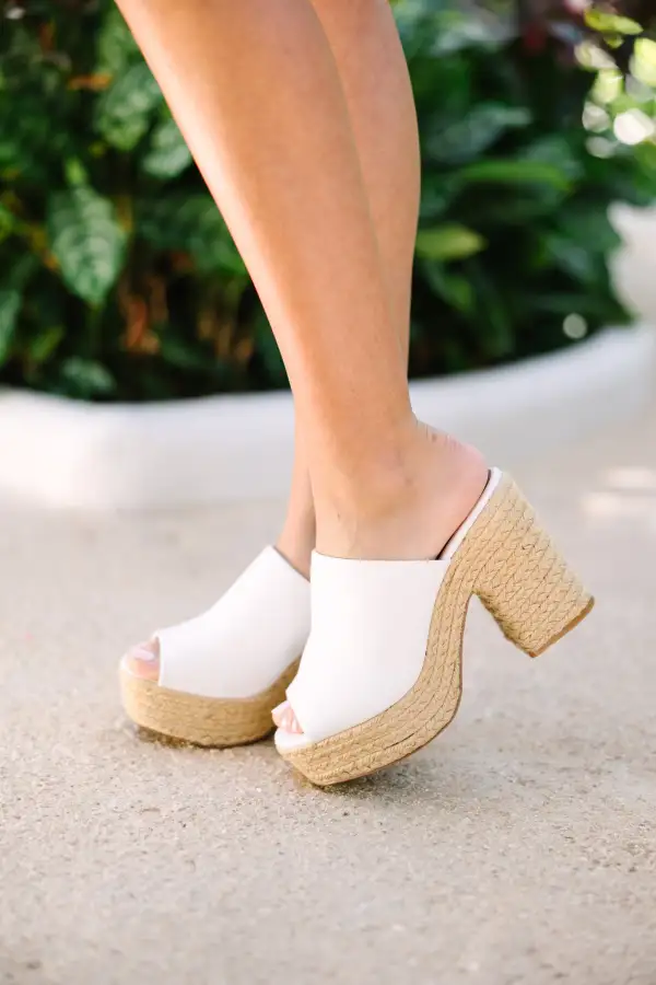 Stay With You White Espadrille Heels
