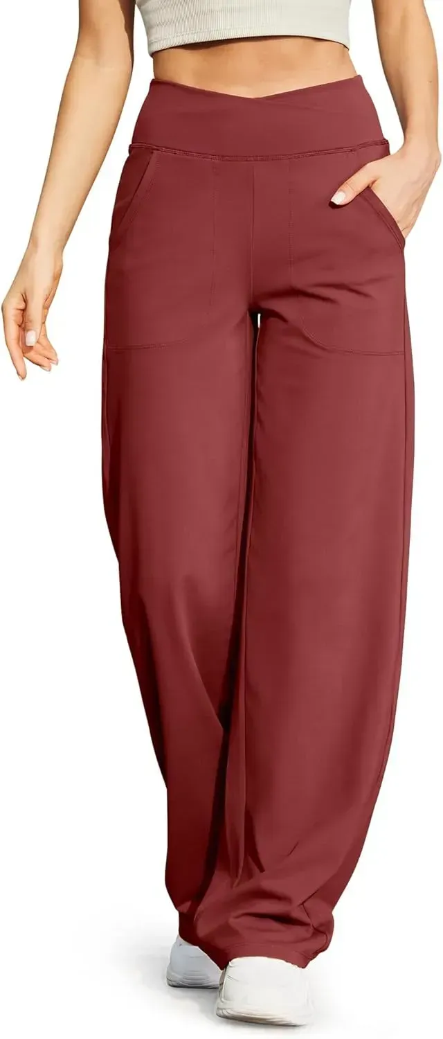 G4Free Wide Leg Pants for Women Loose Yoga Pants with Pockets Petite/Regular/Tall Stretch Casual Lounge Pants