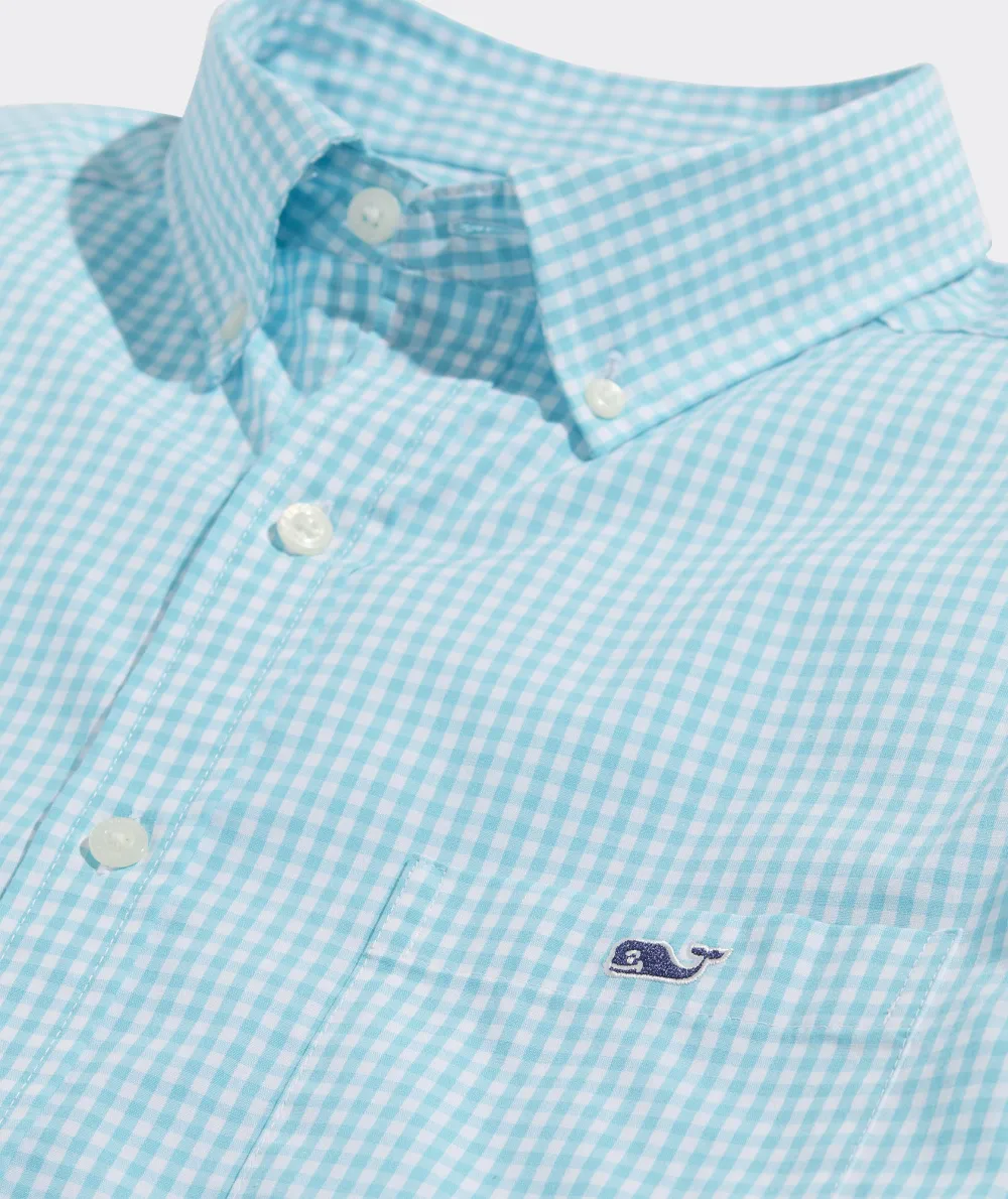 Stretch Poplin Gingham Shirt