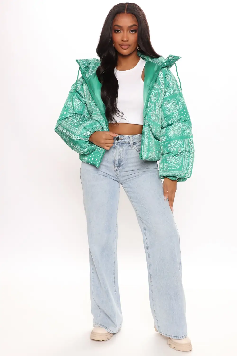Paisley Little Thing Puffer Jacket - Kelly Green
