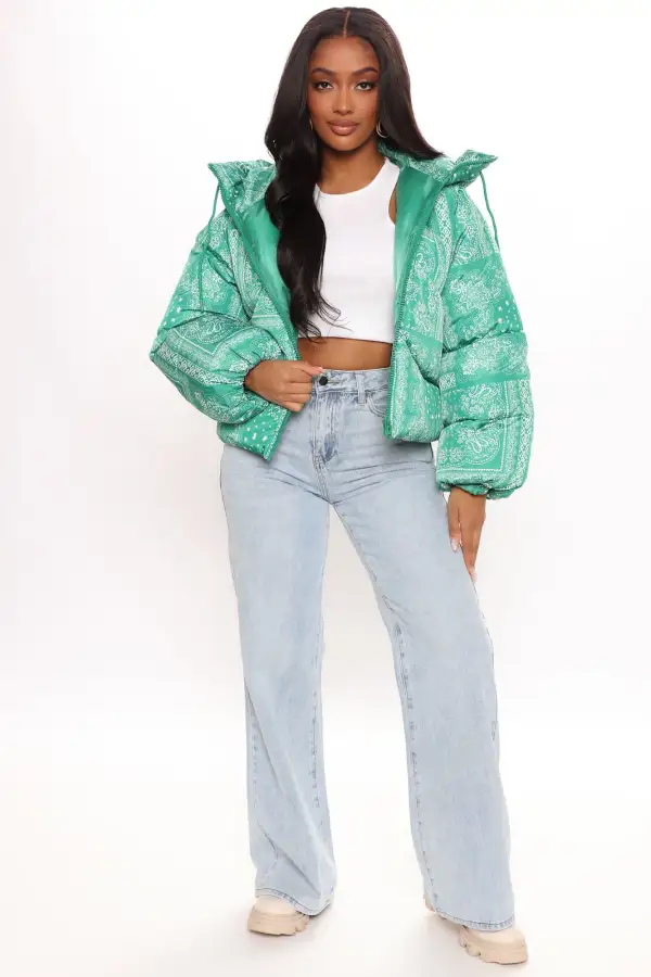 Paisley Little Thing Puffer Jacket - Kelly Green