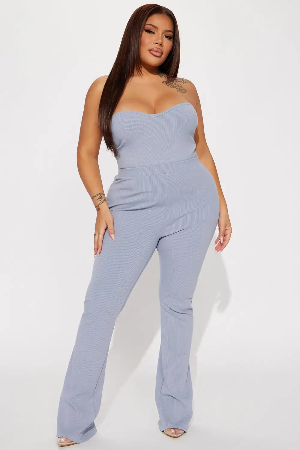 Nicolette Snatched Tube Top - Slate Grey