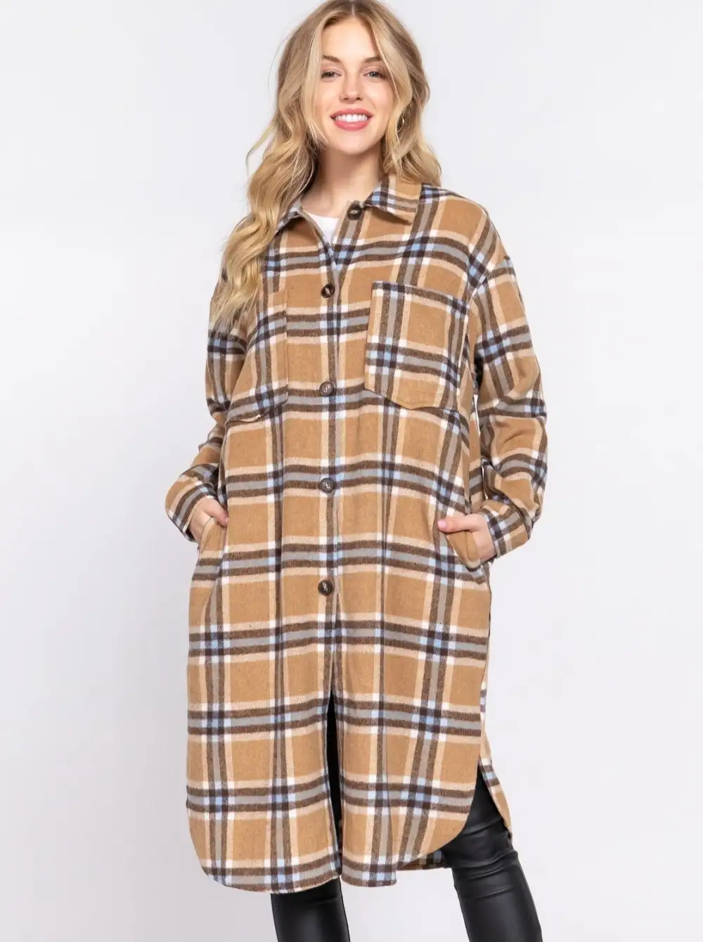 Longline Plaid Shacket