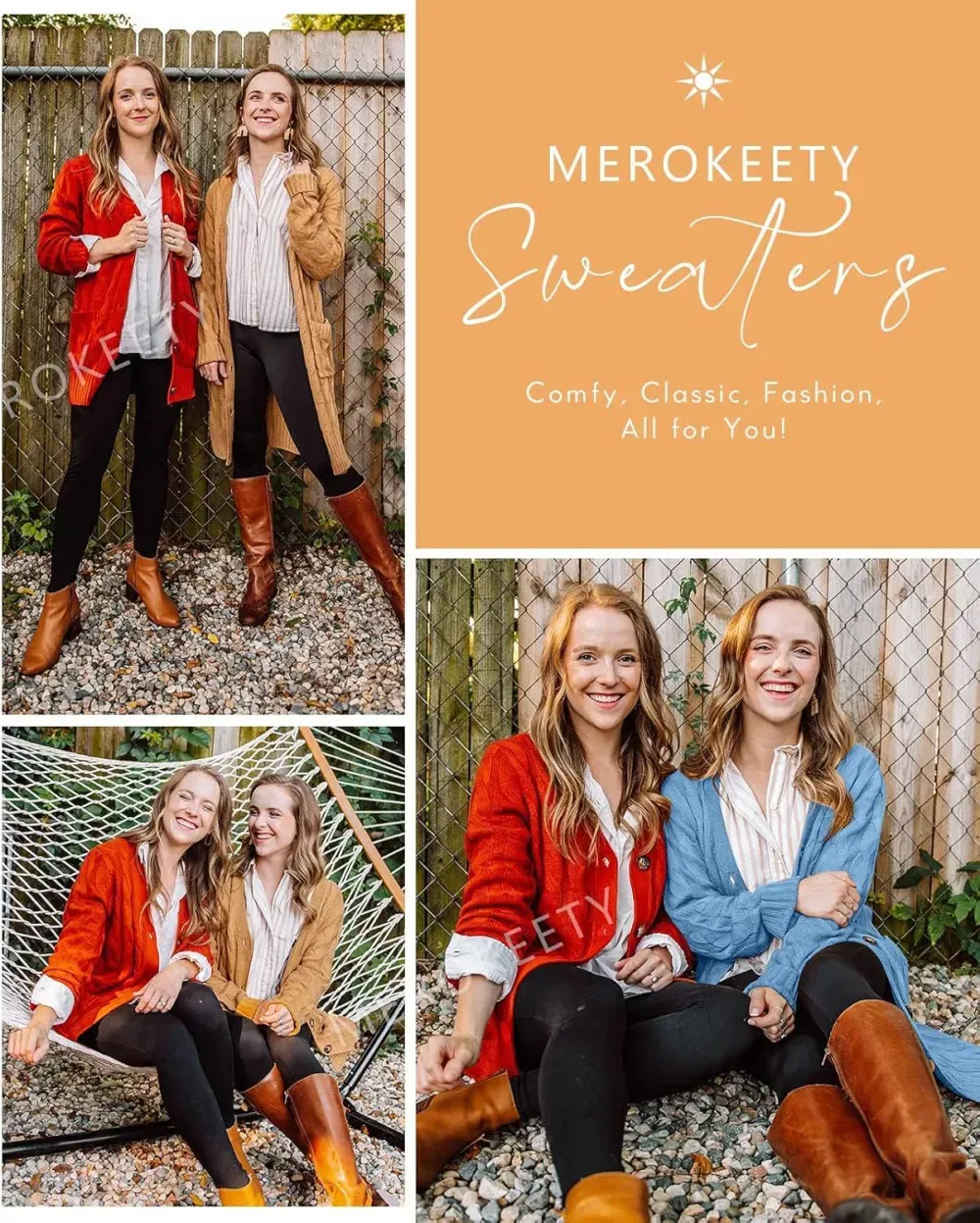 MEROKEETY Women's 2024 Fall Long Sleeve Cable Knit Sweater Open Front Cardigan Button Loose Outerwear