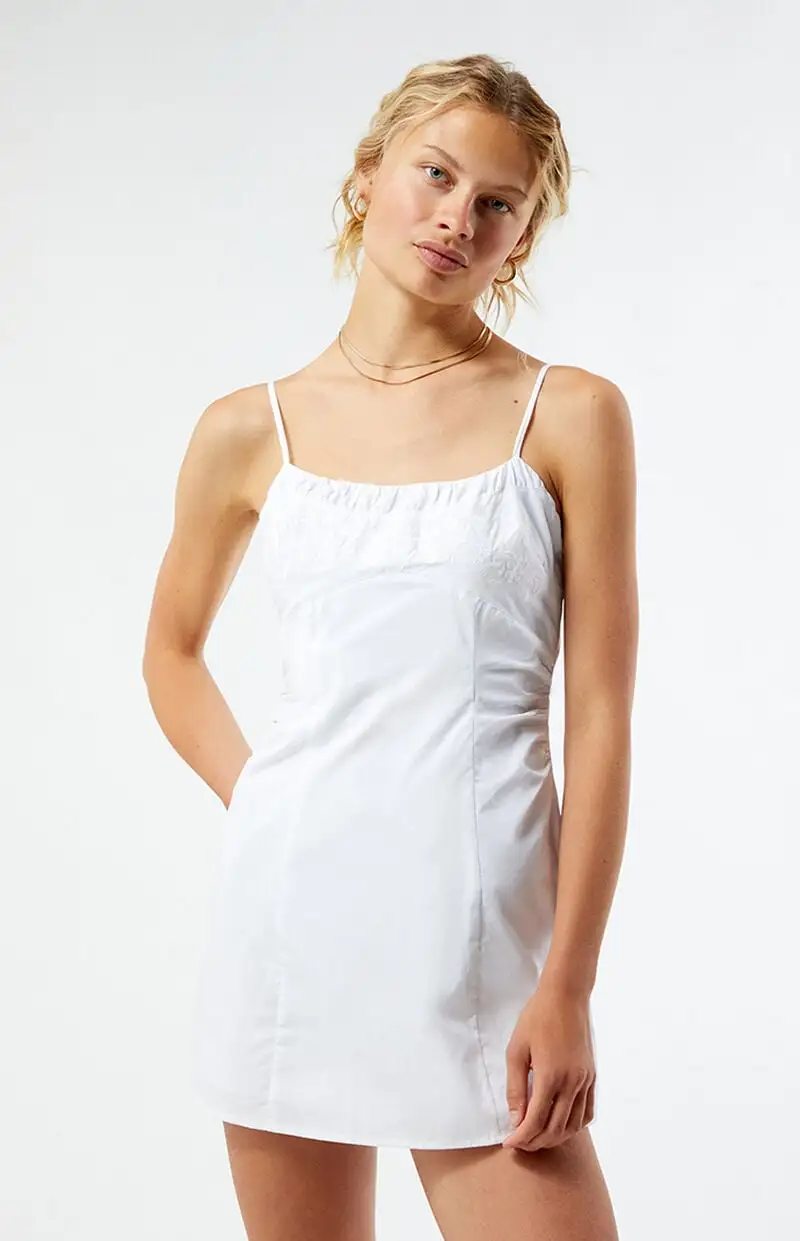 LA Hearts Floral Embroidered Mini Dress