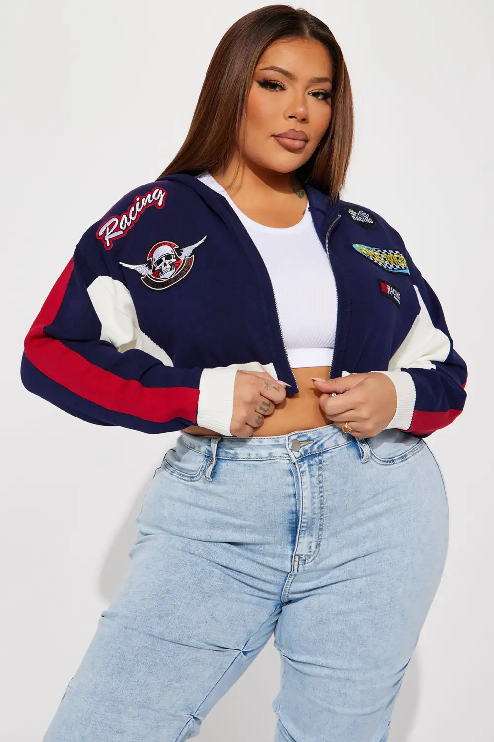Rough Racer Moto Sweater - Navy/combo