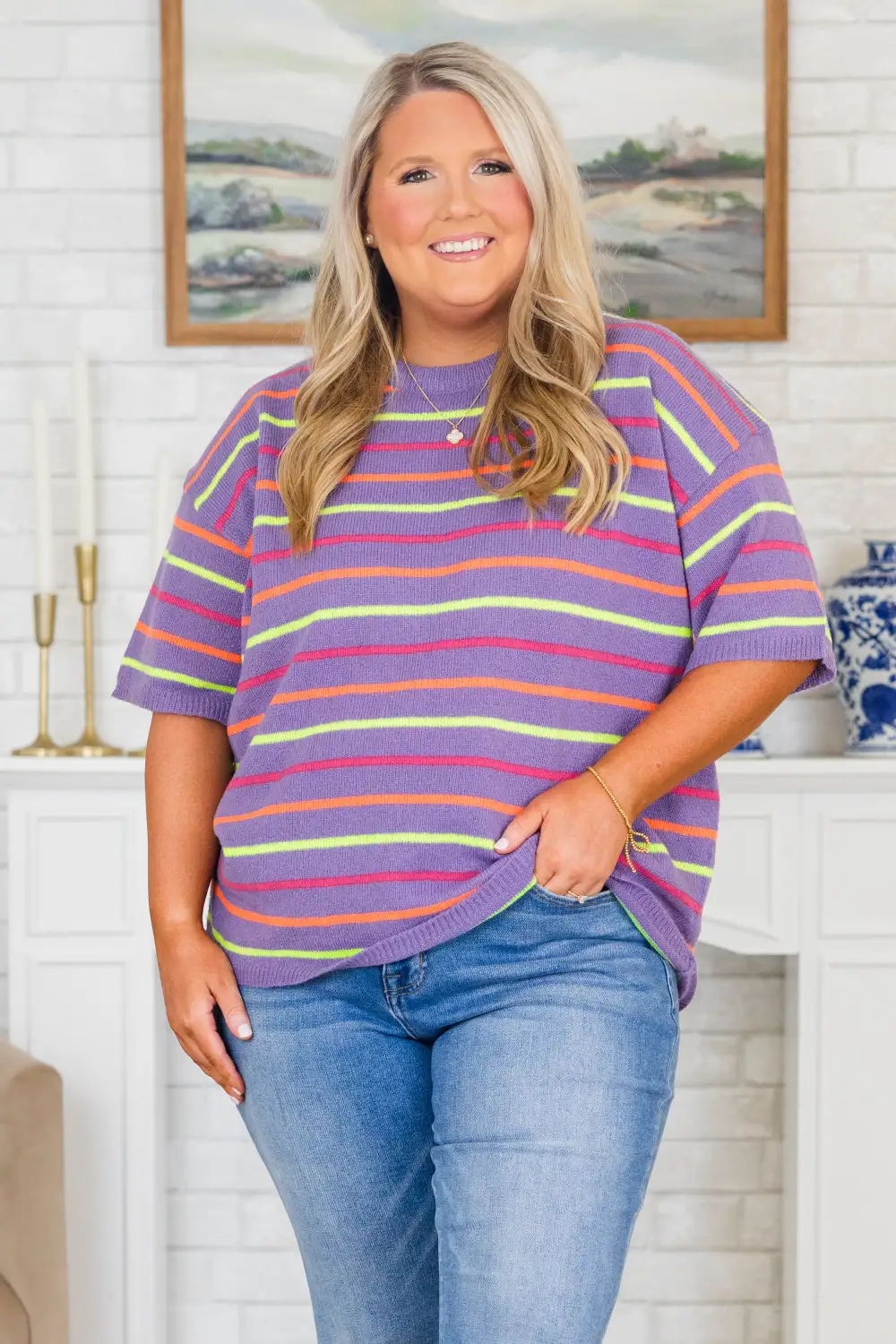 Meet You At Noon Sweater, Purple