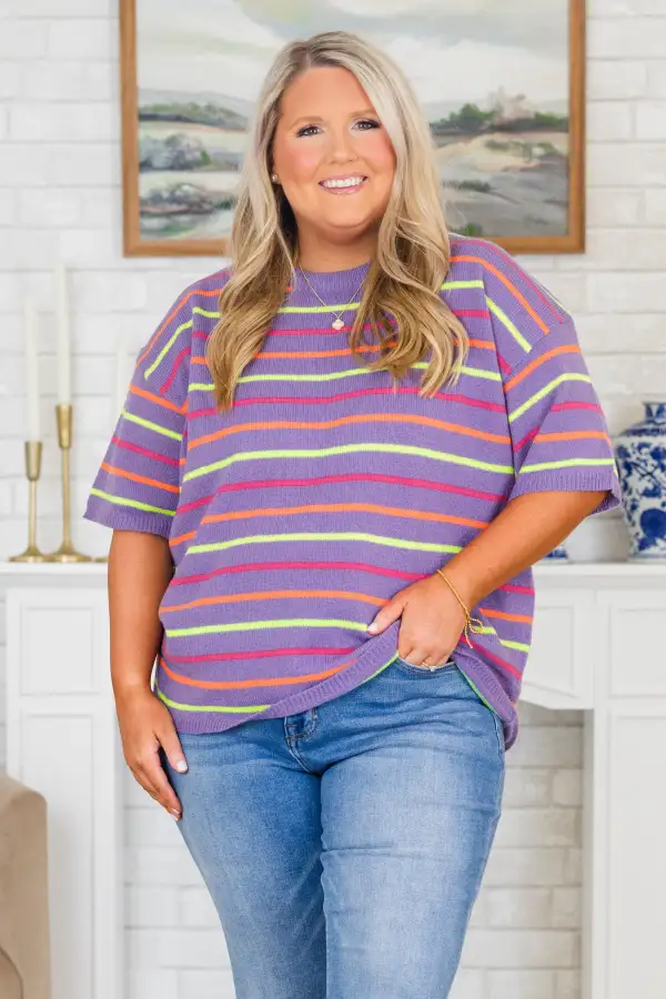 Meet You At Noon Sweater, Purple