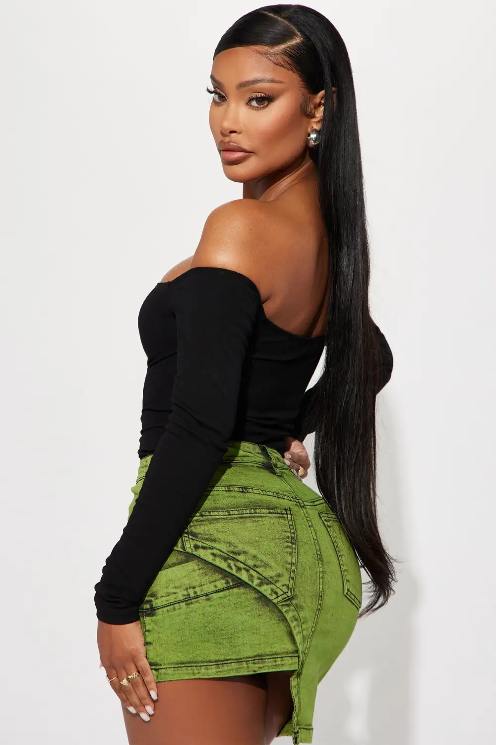 Kelly Off Shoulder Bodysuit - Black