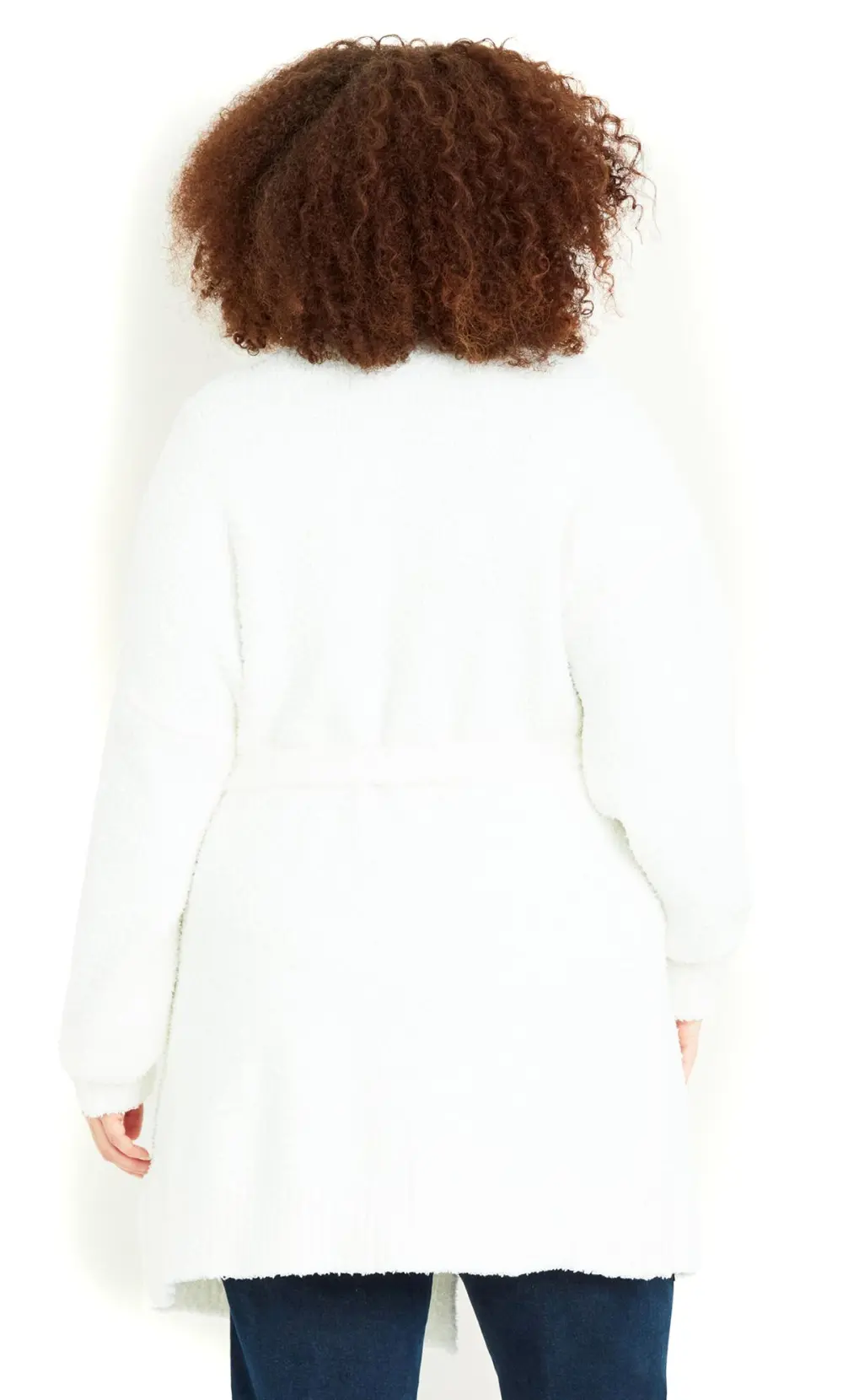 Evans Ivory Teddy Longline Cardigan
