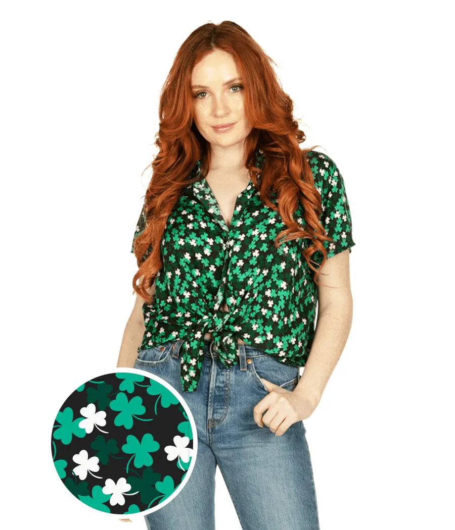 Women's Clover Floral Button Down Shirt
