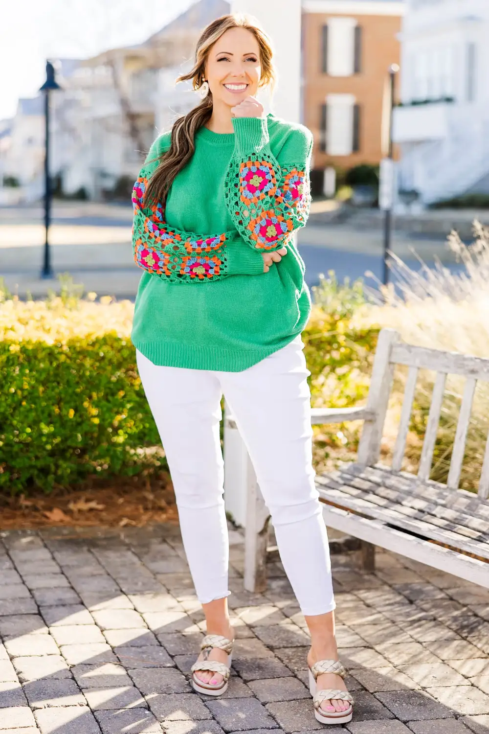 Queen of Peace Sweater, Kelly Green
