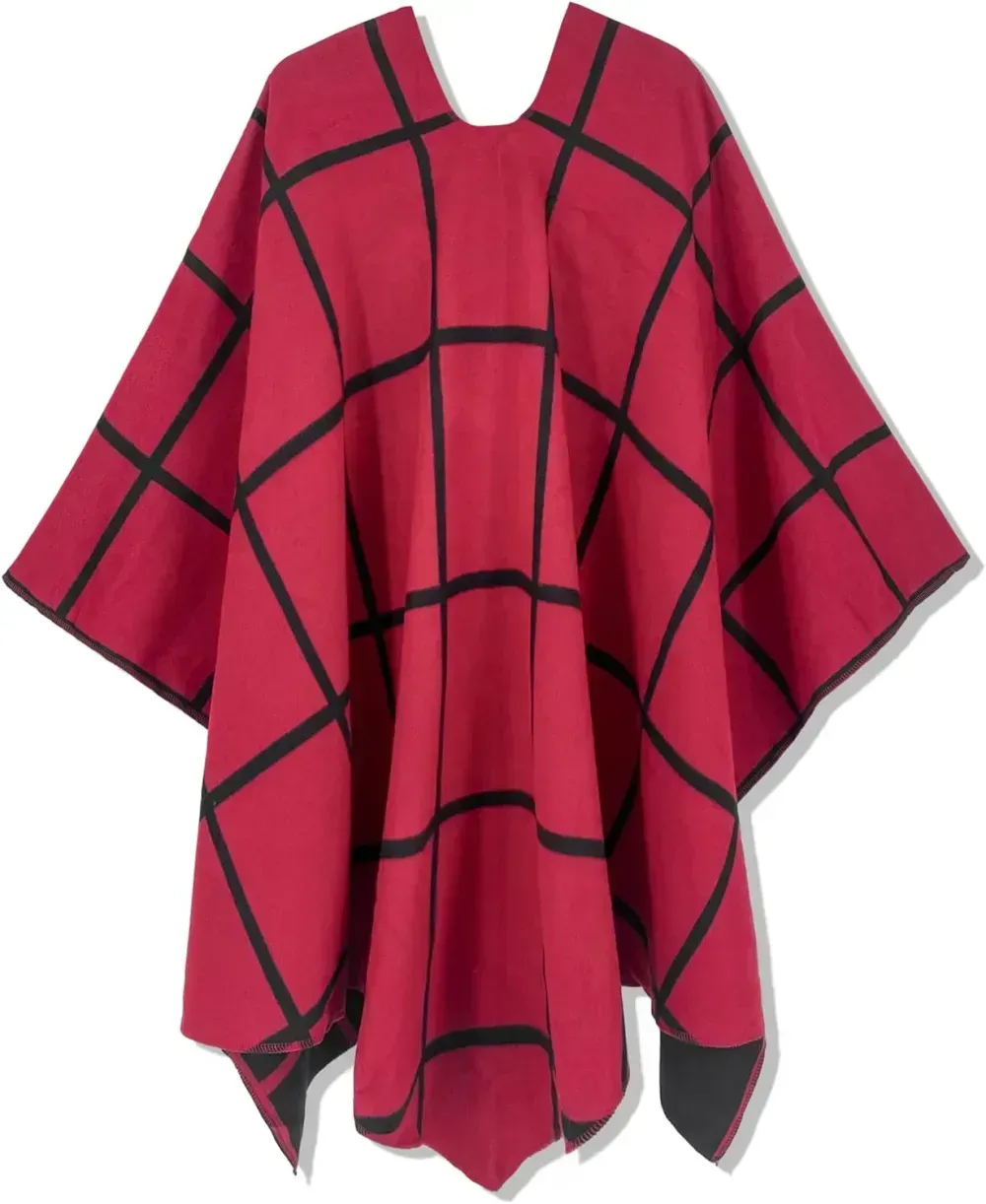 Women's Shawl Wrap Poncho Ruana Cape Open Front Cardigan Shawls for Fall Winter