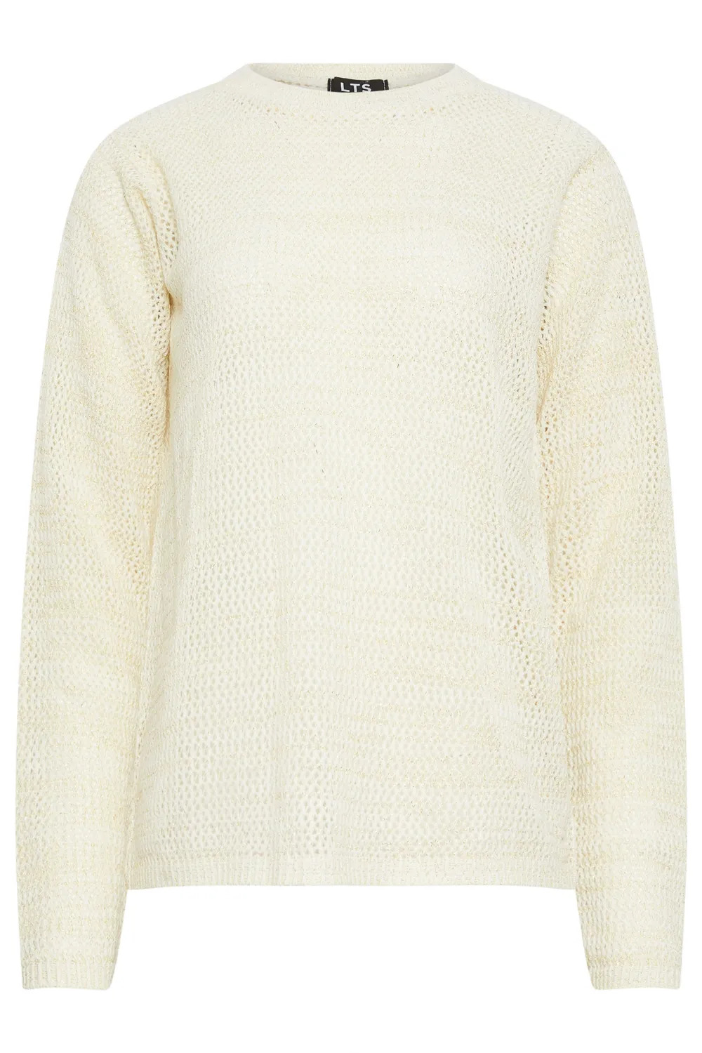 LTS Tall White Metallic Pointelle Jumper