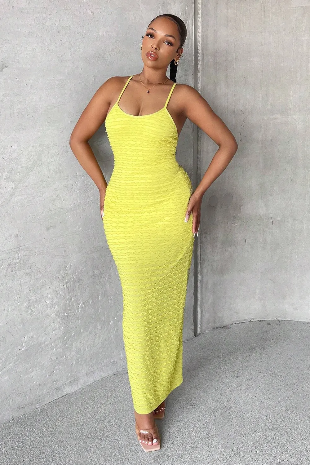 Crisscross Lace Up Backless Cami Dress