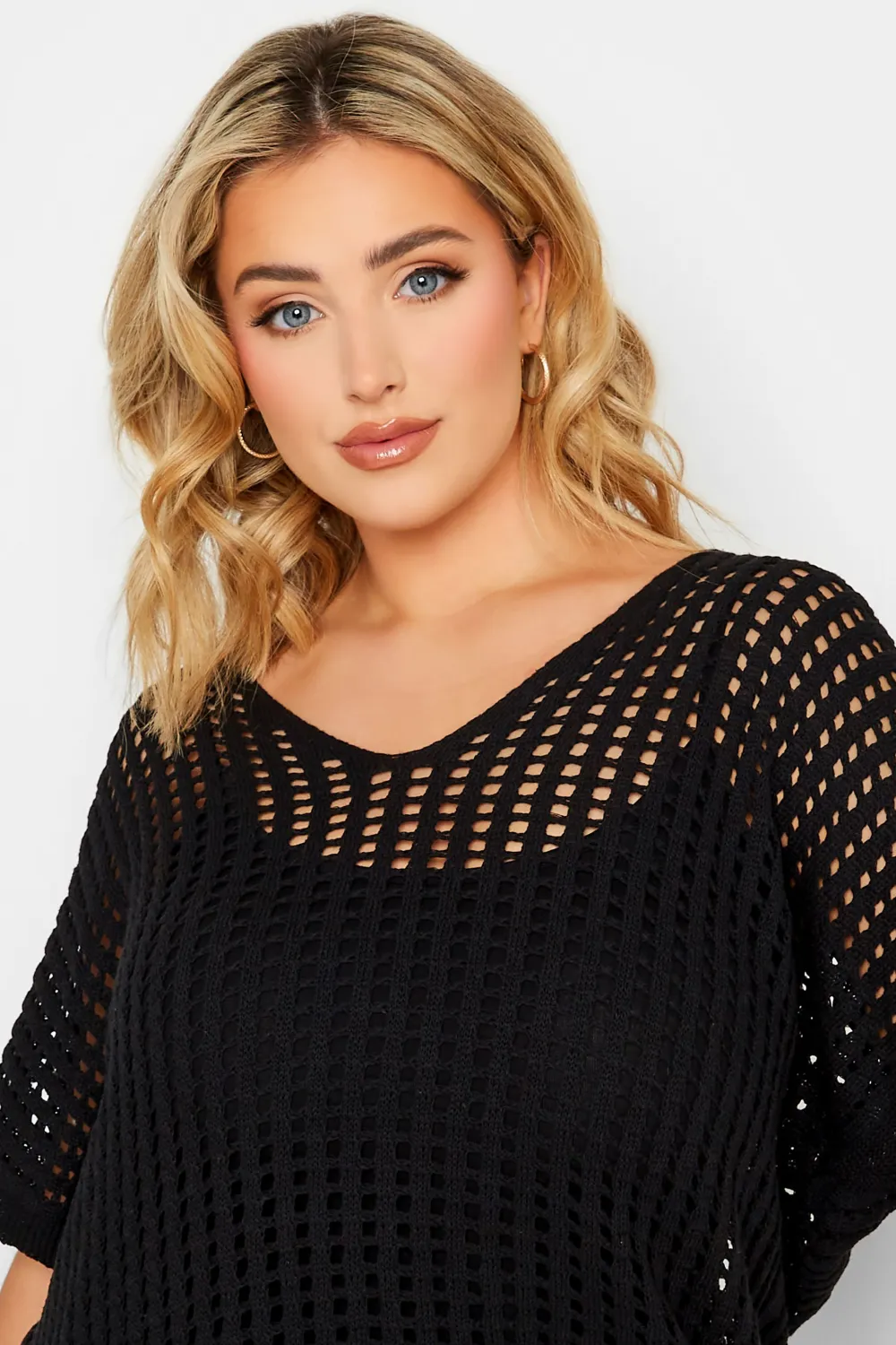 YOURS Curve Black Crochet Top