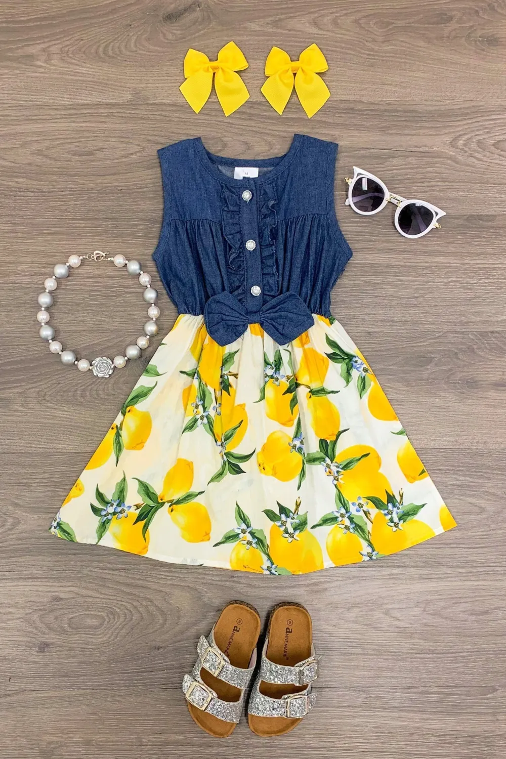 Yellow Lemon Denim Dress