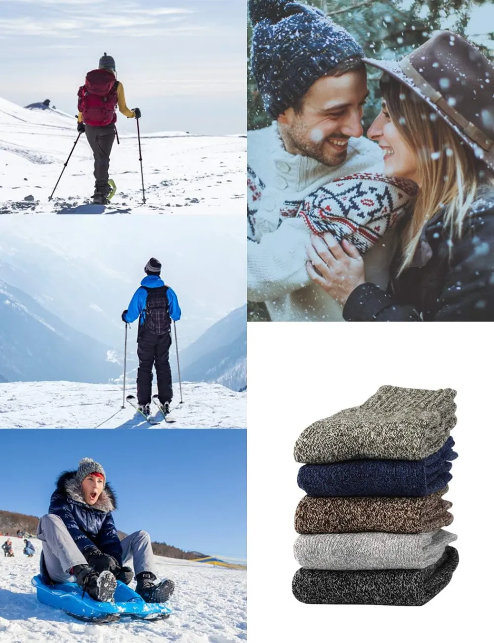 Jeasona Wool Socks for Women Warm Winter Thermal Thick Socks Gifts for Women Mom