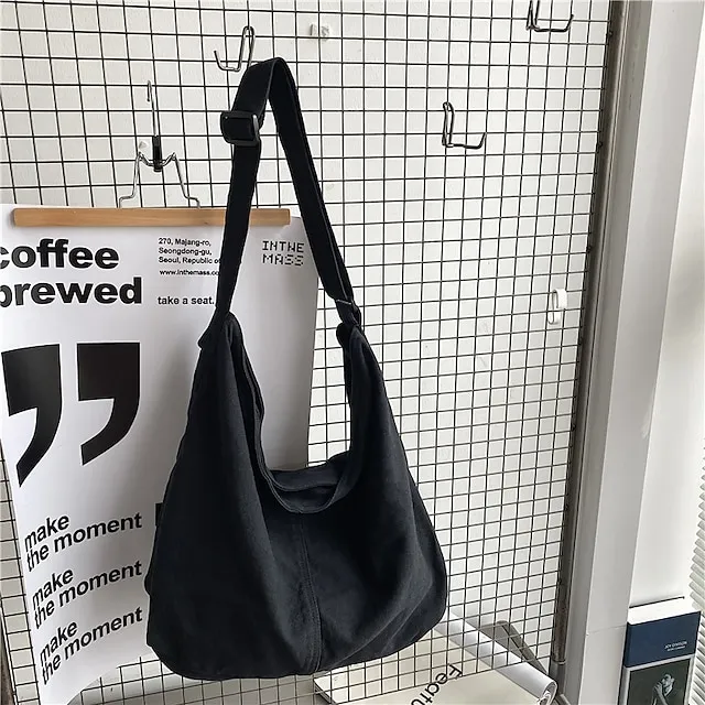 Women's Crossbody Bag Shoulder Bag Canvas Tote Bag Canvas Daily Holiday Zipper Large Capacity Waterproof Breathable Solid Color Balck White Red