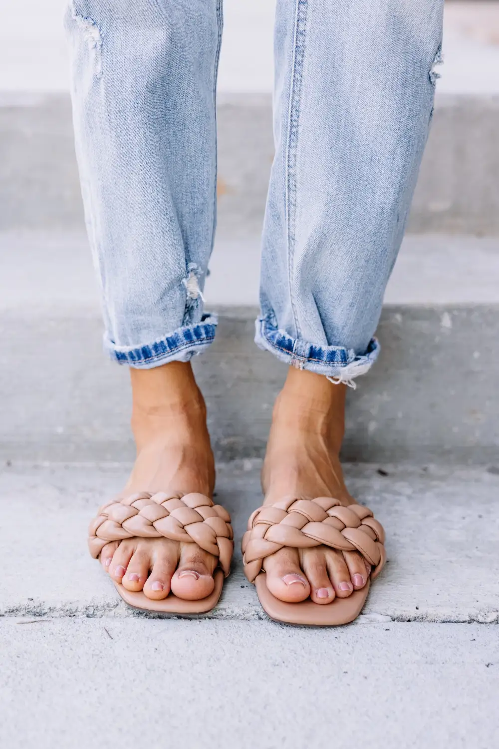 Bubbly Personality Camel Brown Braided Sandals